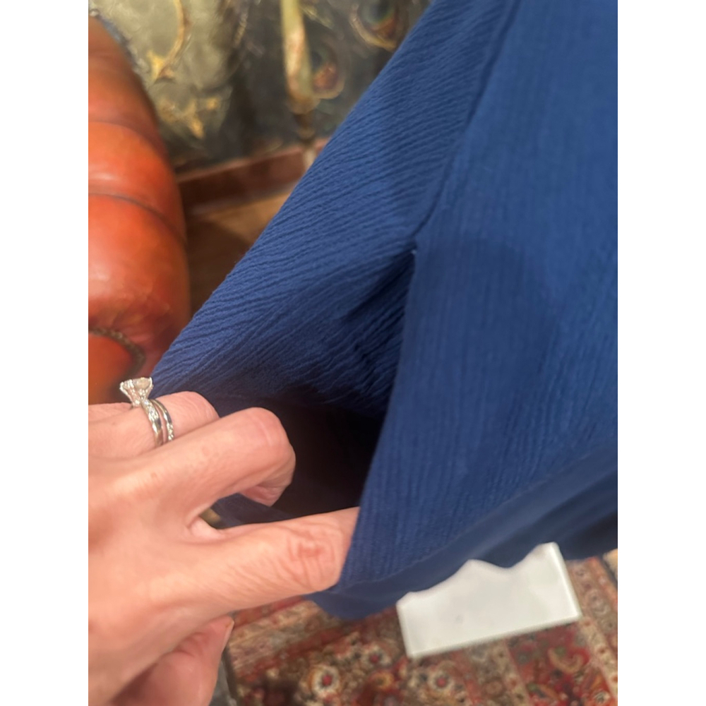 LOVESTITCH Navy Blue Gauze Maxi Dress Pockets S/M - Picture 5 of 12